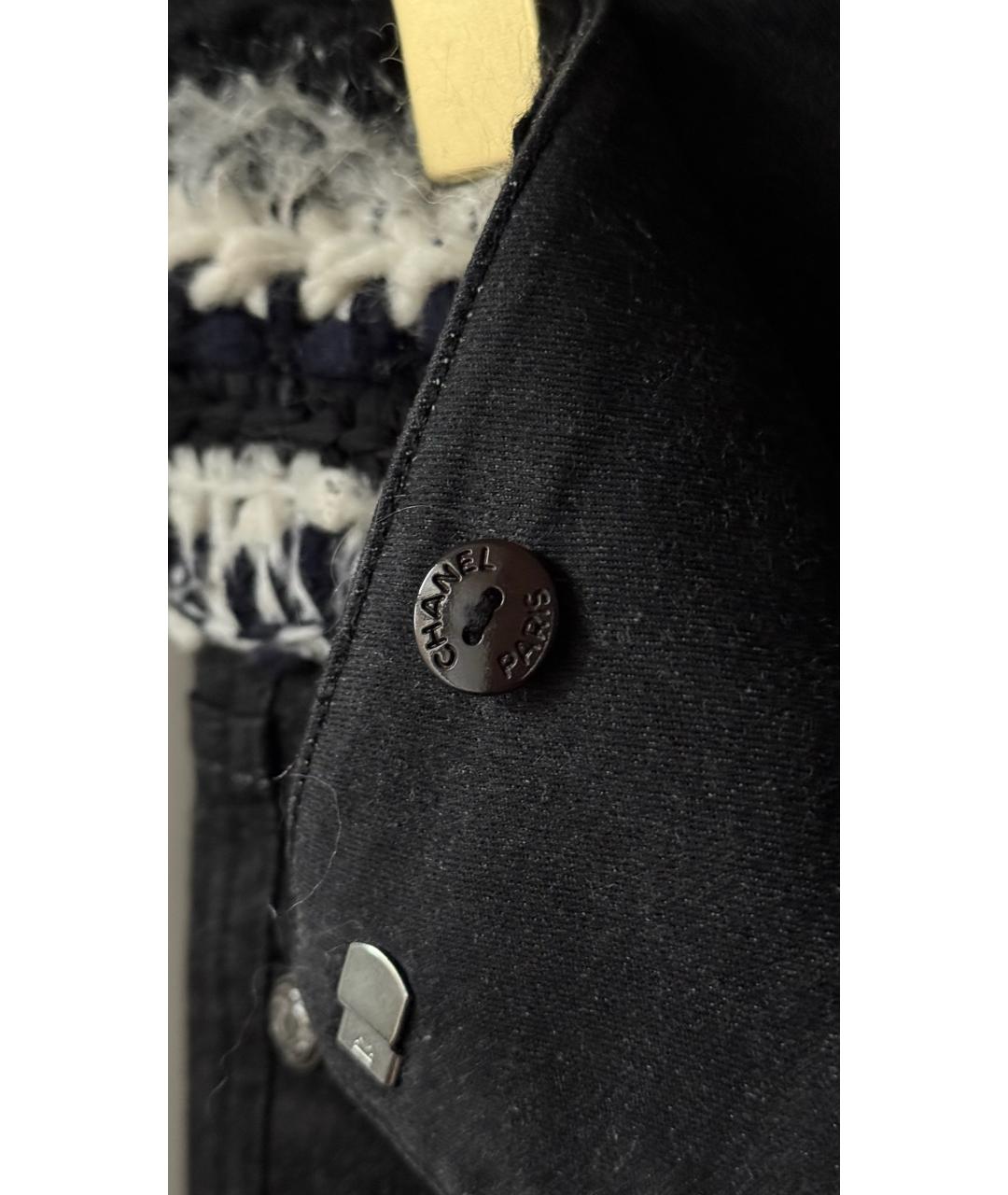 CHANEL Черные хлопковые прямые джинсы, фото 4