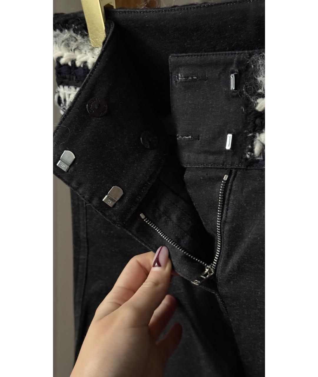 CHANEL Черные хлопковые прямые джинсы, фото 5