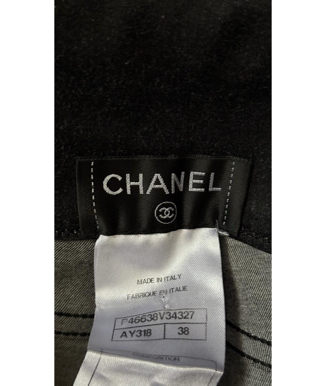 CHANEL Черные хлопковые прямые джинсы, фото 3