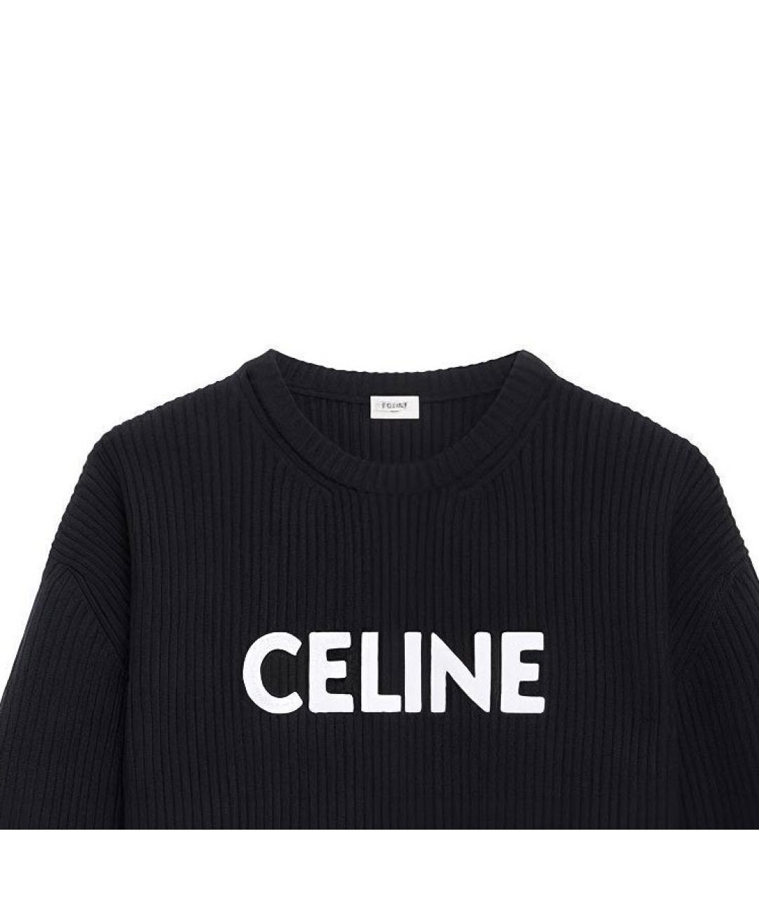 CELINE Черный шерстяной джемпер / свитер, фото 6