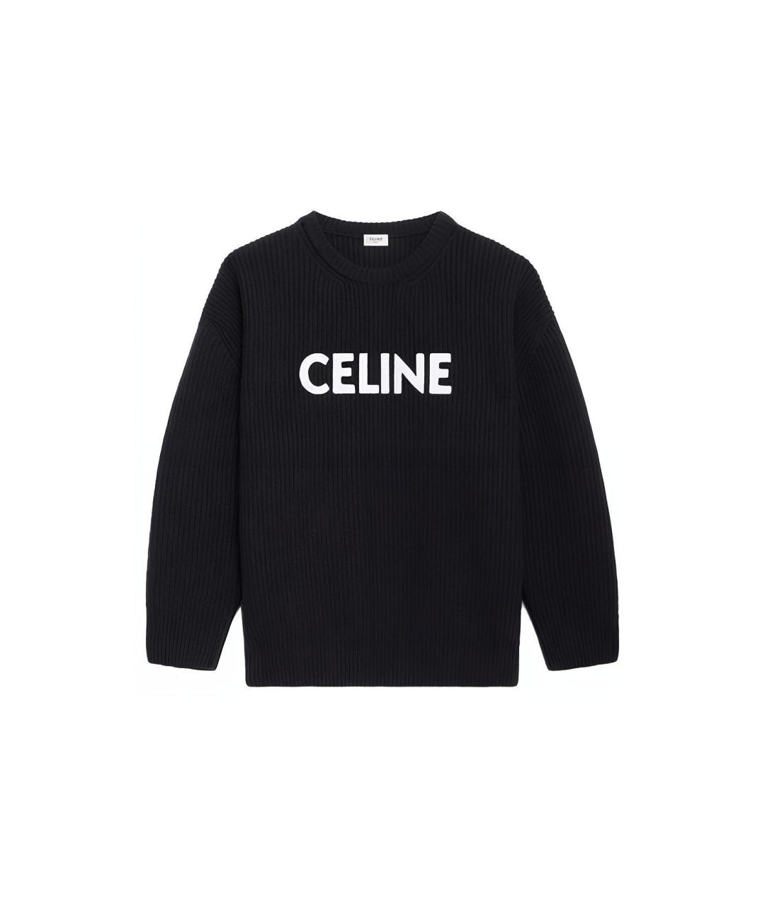 CELINE Черный шерстяной джемпер / свитер, фото 1