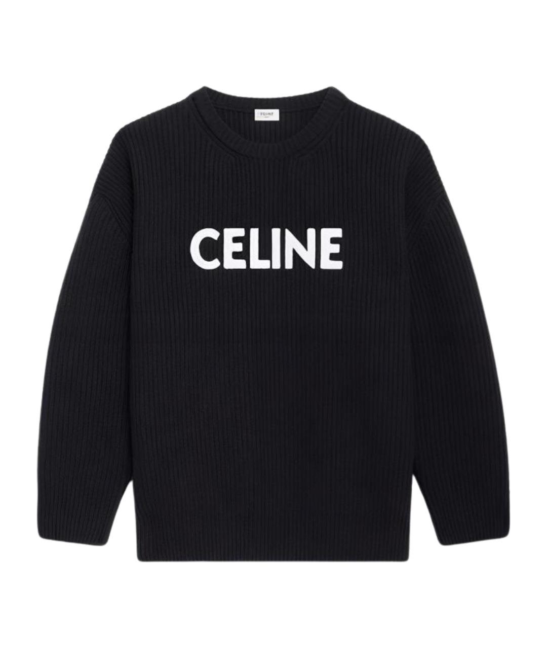 CELINE Черный шерстяной джемпер / свитер, фото 1
