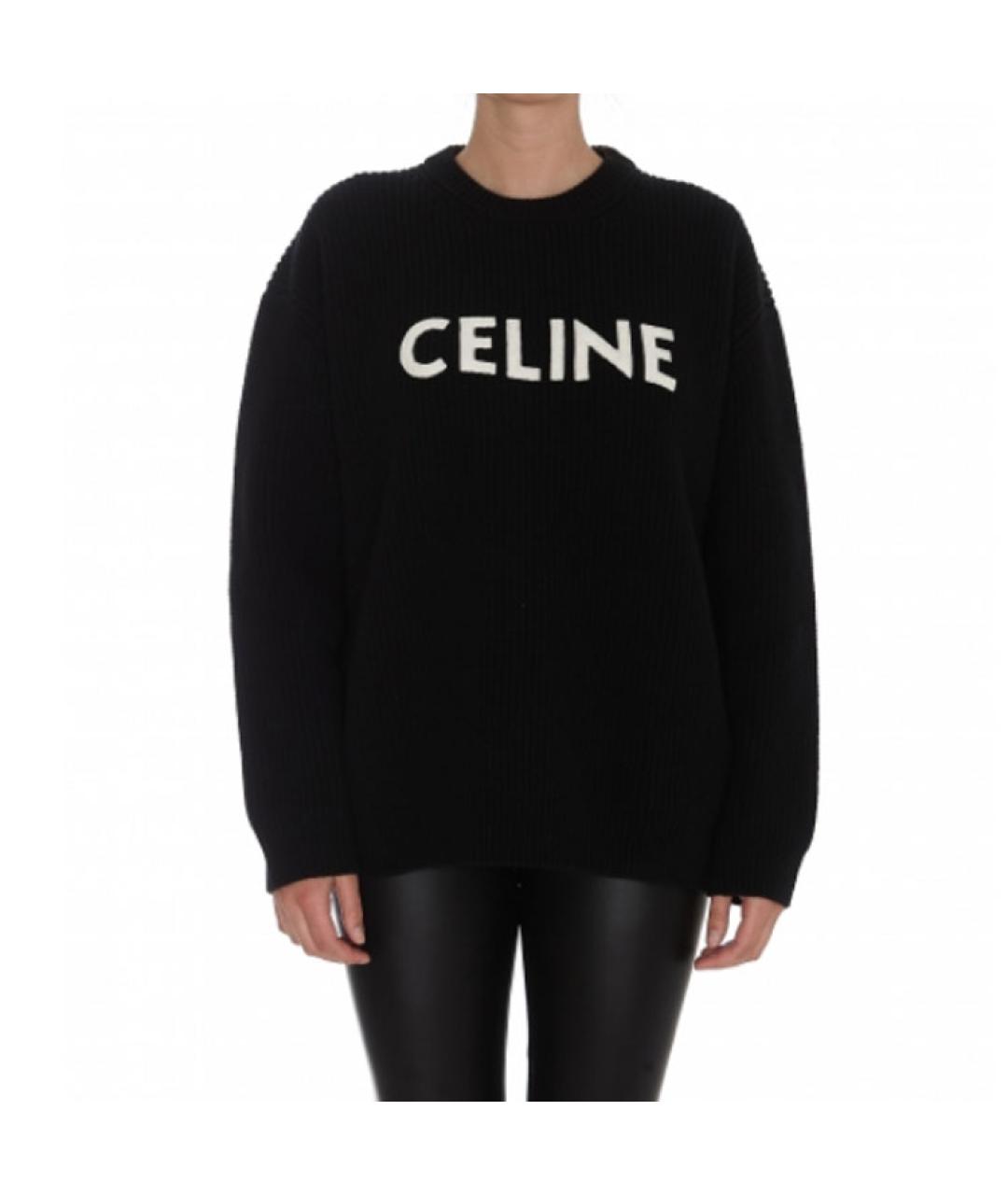 CELINE Черный шерстяной джемпер / свитер, фото 3