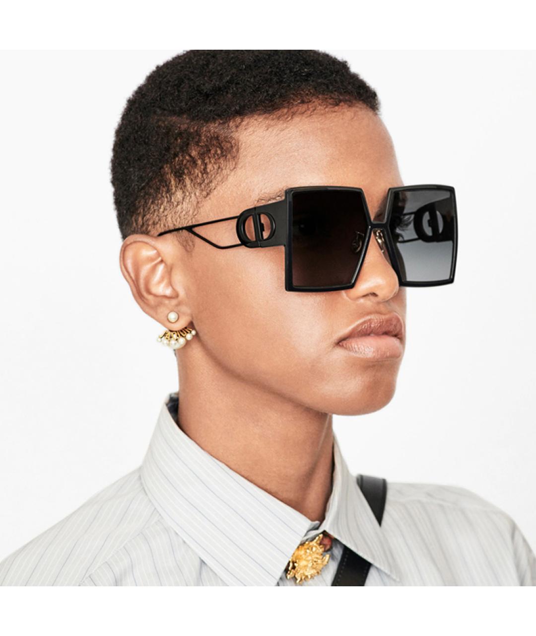 CHRISTIAN DIOR Черные пластиковые солнцезащитные очки, фото 4