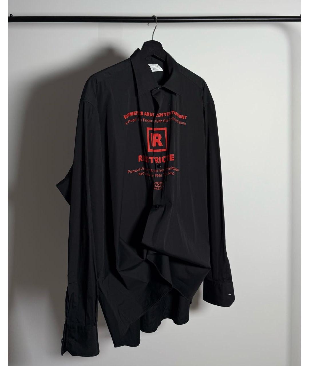 VETEMENTS Черная кэжуал рубашка, фото 2