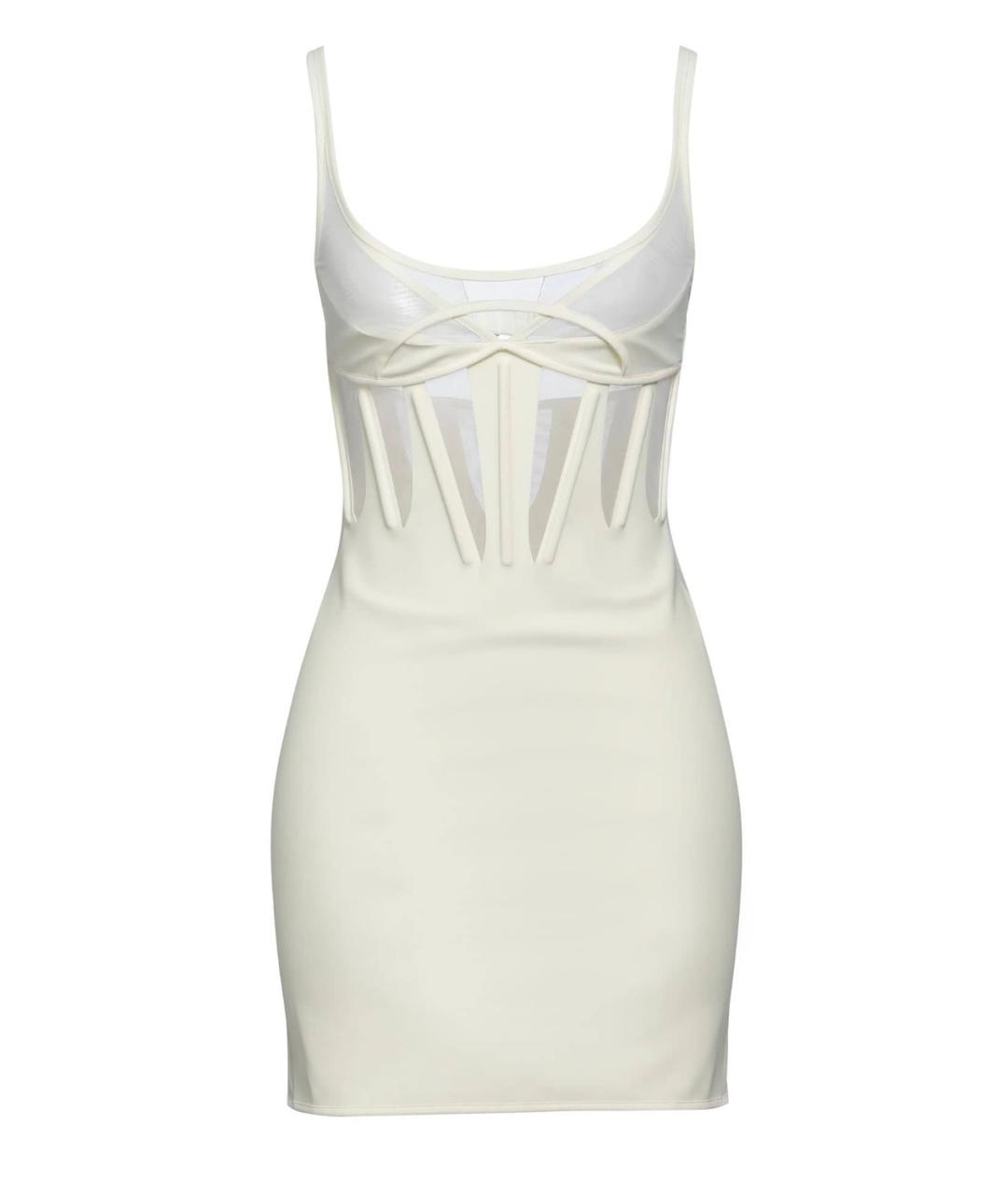 MUGLER Белое полиамидовое коктейльное платье, фото 7