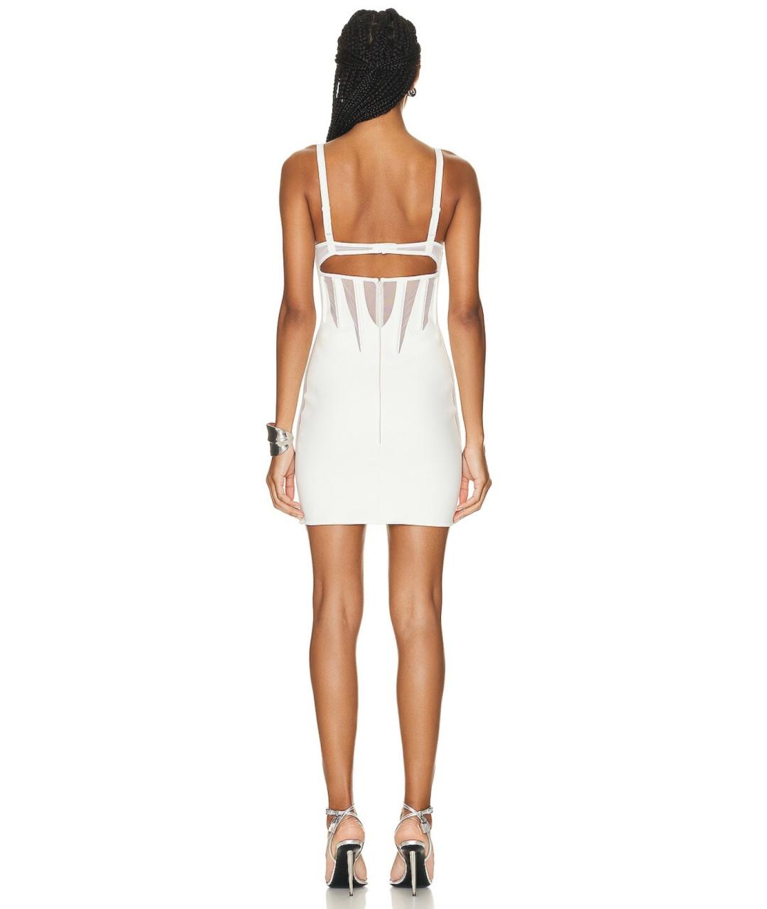 MUGLER Белое полиамидовое коктейльное платье, фото 6
