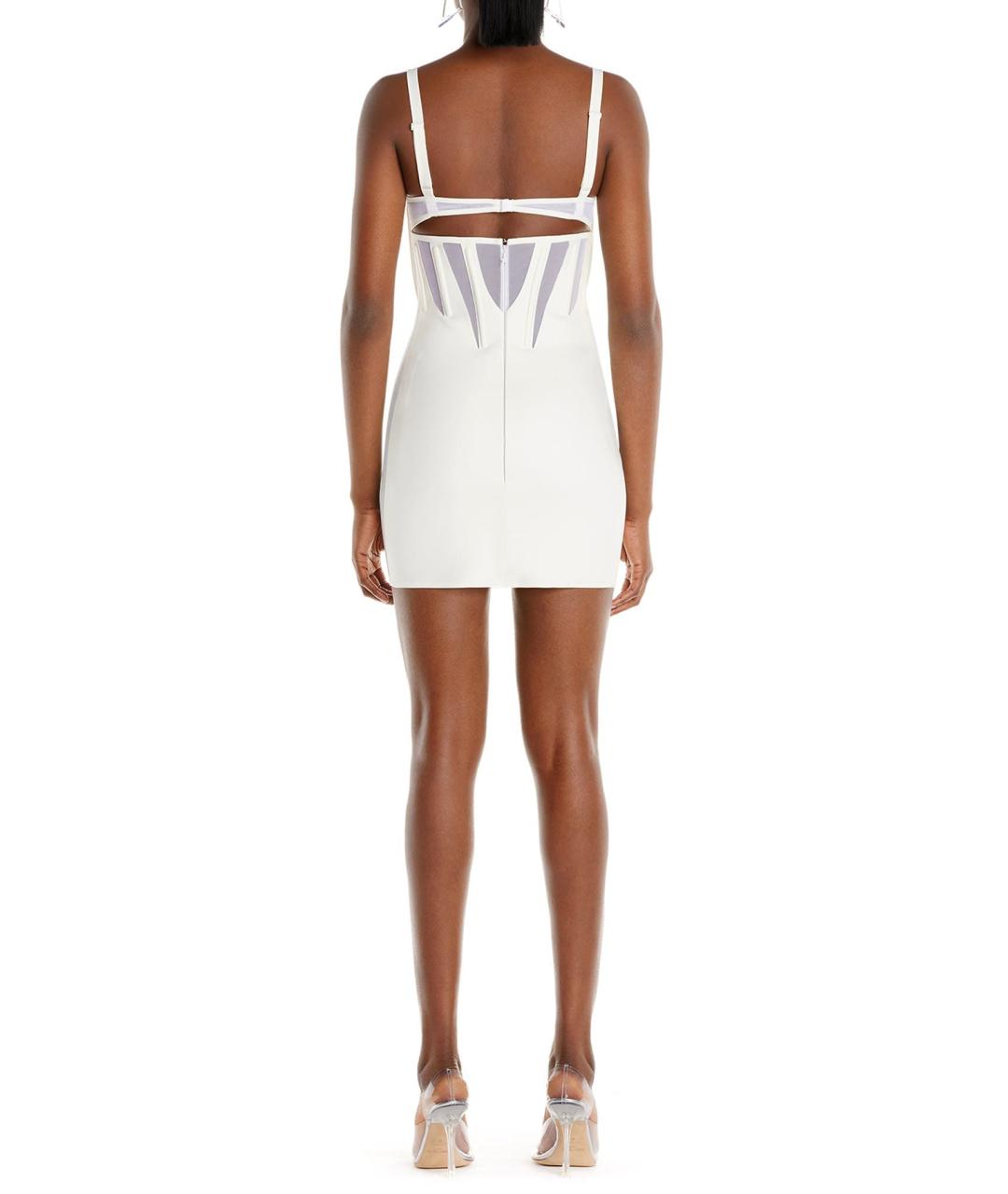 MUGLER Белое полиамидовое коктейльное платье, фото 3