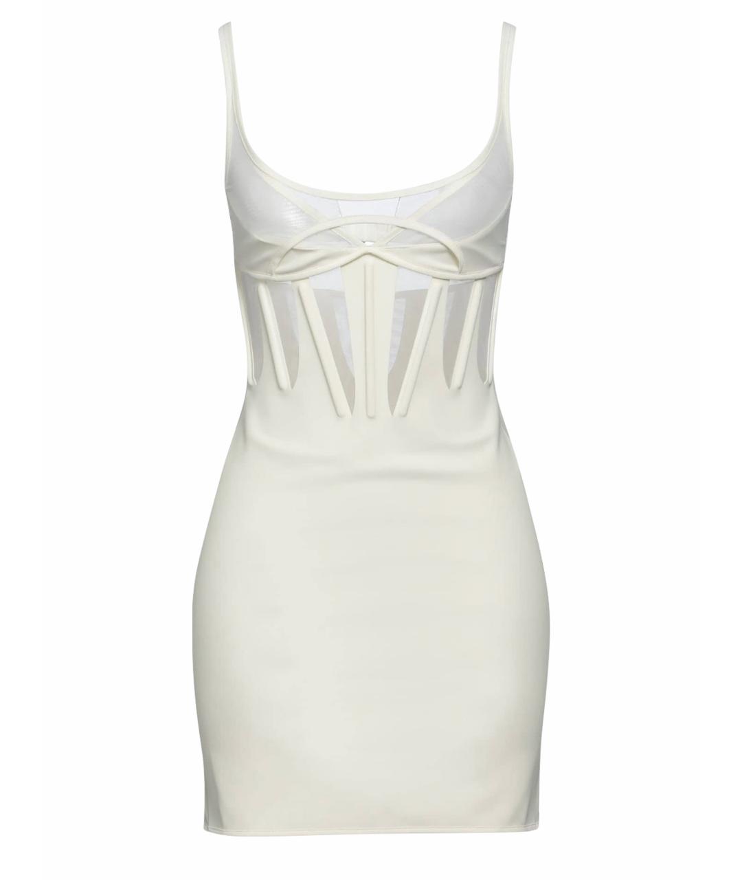 MUGLER Белое полиамидовое коктейльное платье, фото 1