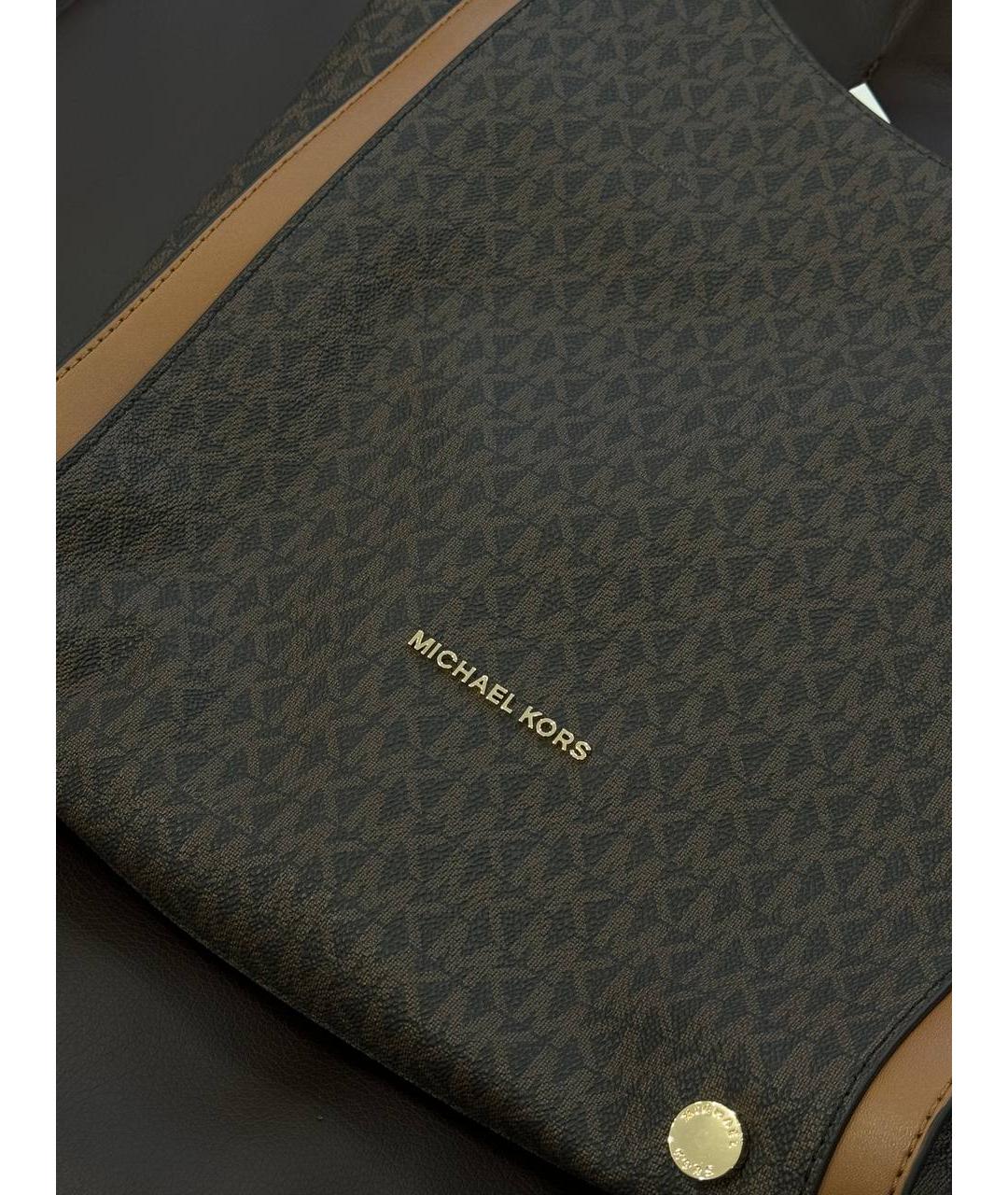 MICHAEL KORS Коричневая кожаная сумка через плечо, фото 3