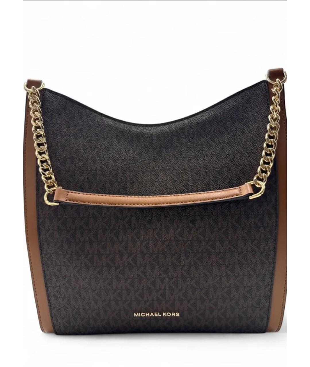 MICHAEL KORS Коричневая кожаная сумка через плечо, фото 8