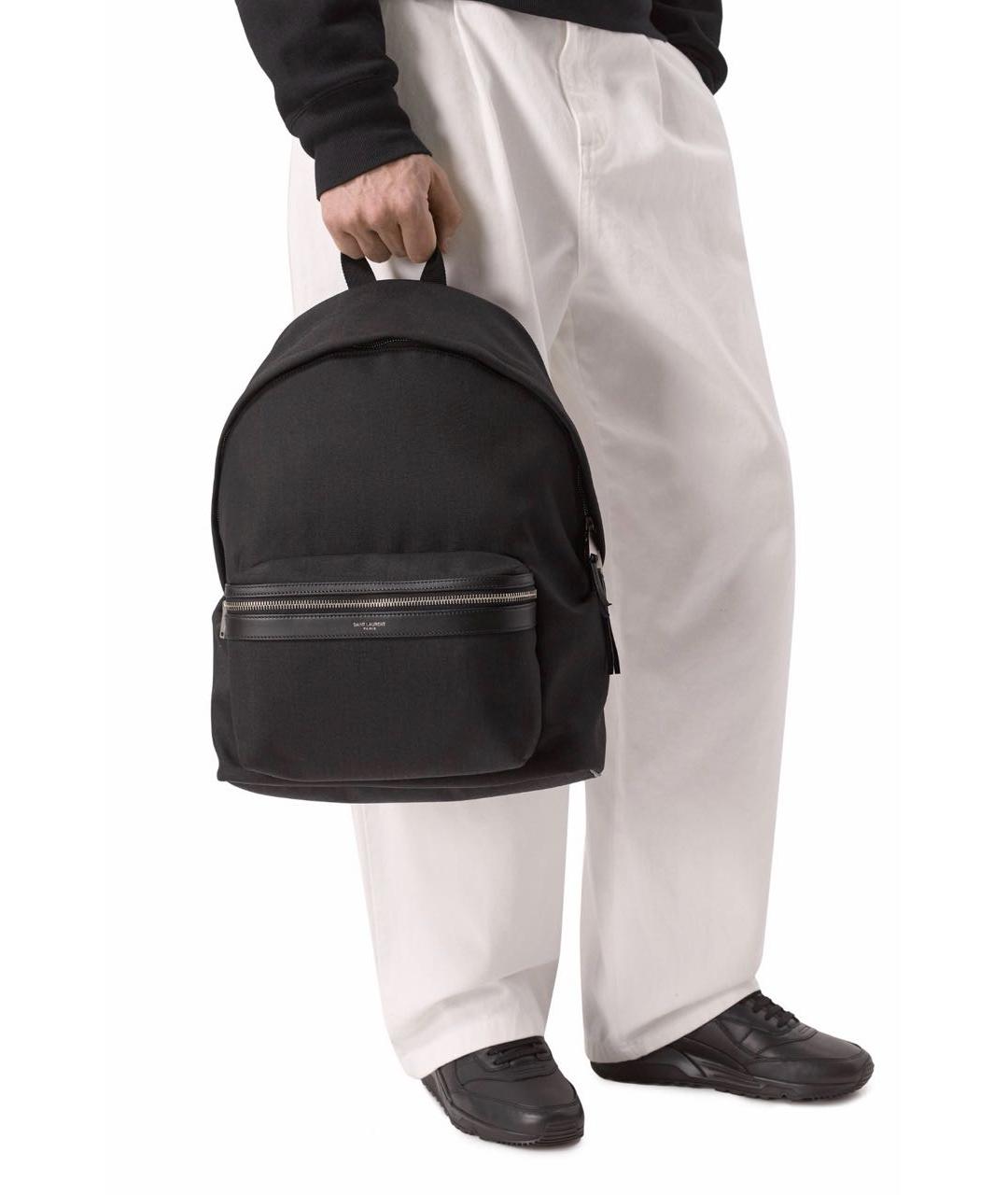 SAINT LAURENT Черный тканевый рюкзак, фото 2