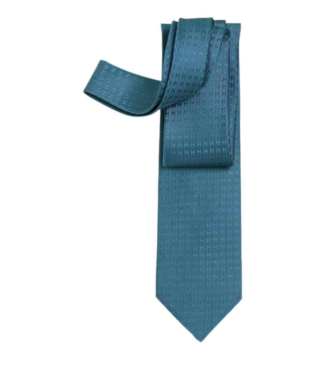 HERMES Зеленый галстук, фото 1