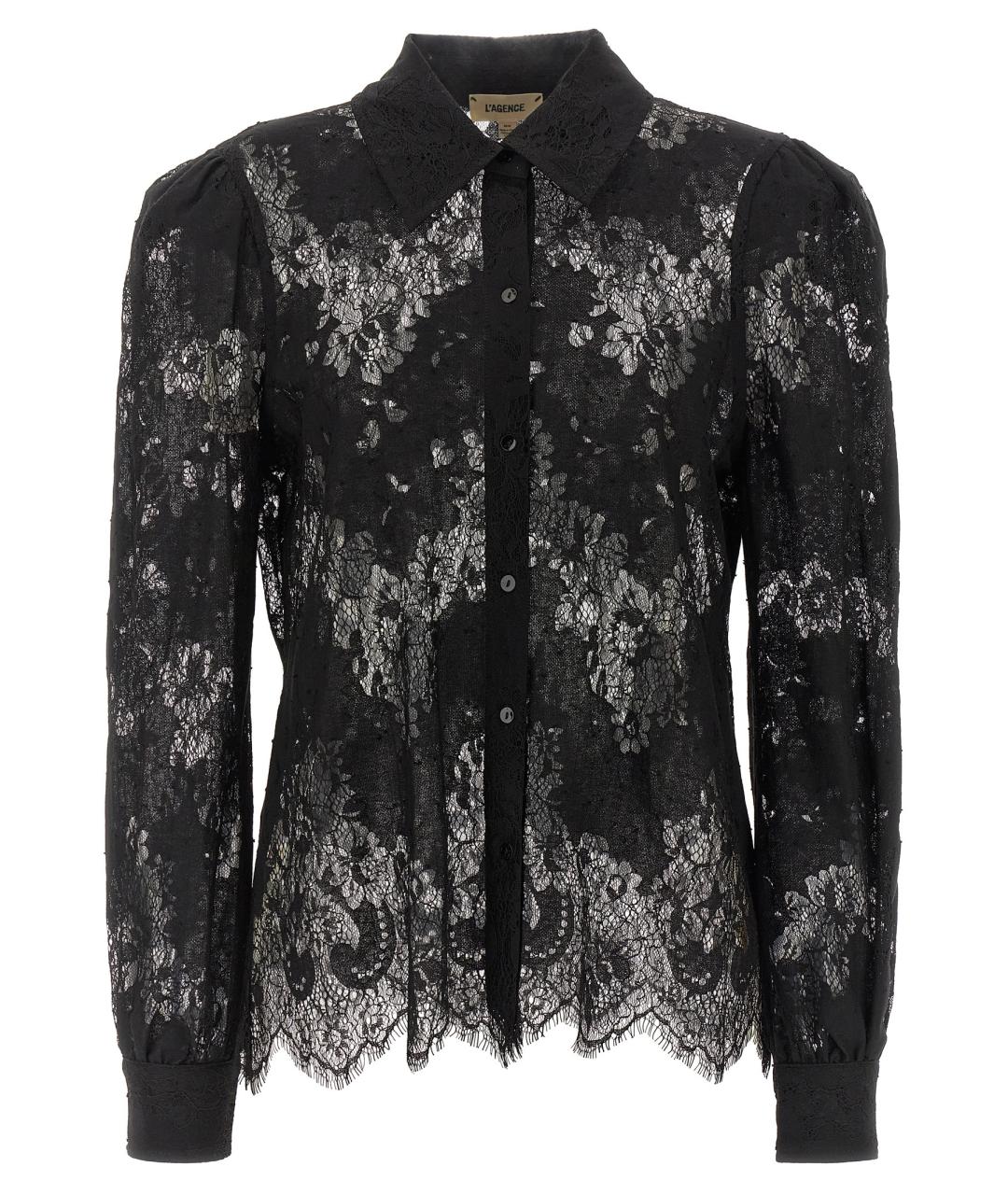 L'AGENCE Черная полиамидовая блузы, фото 1