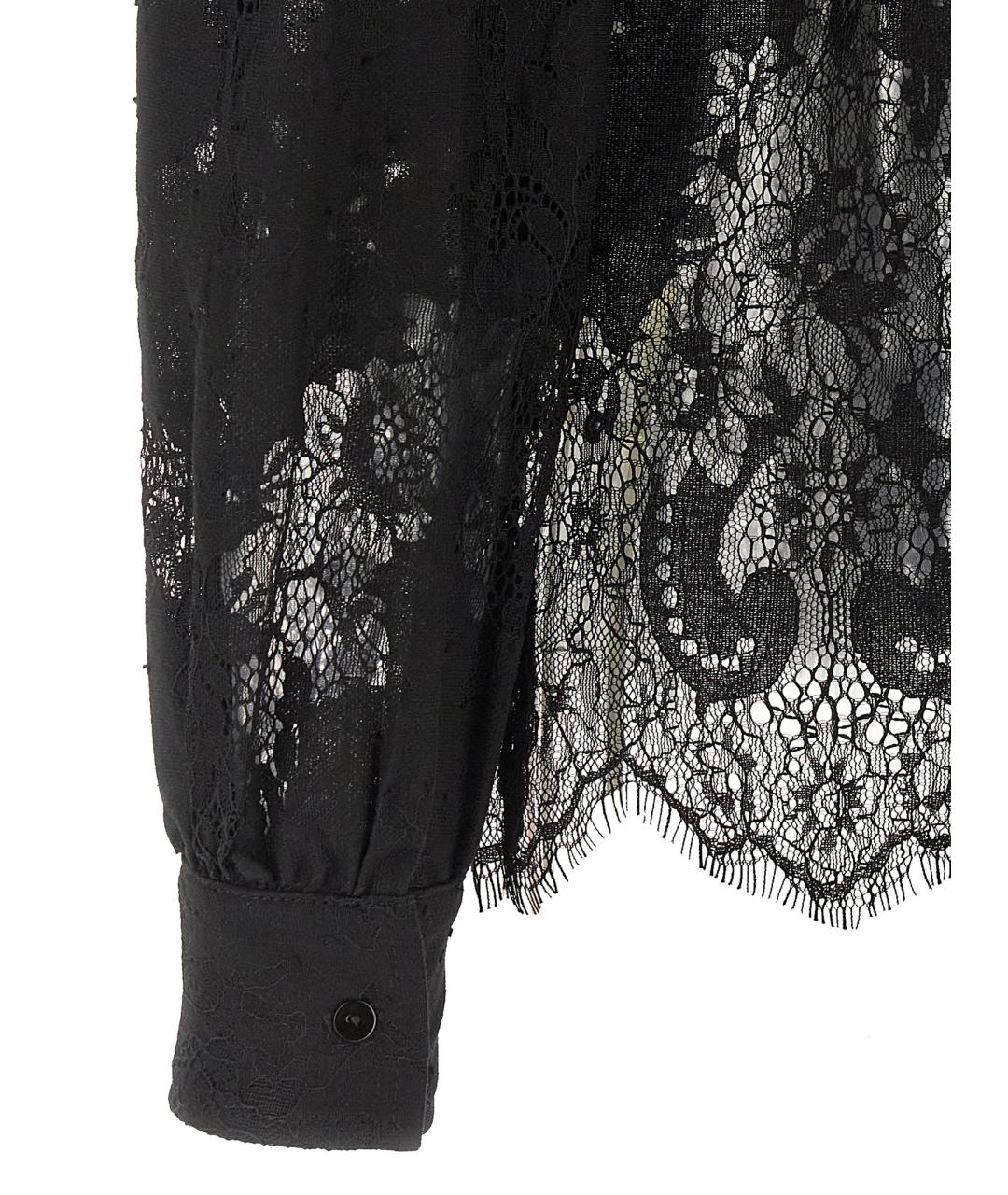 L'AGENCE Черная полиамидовая блузы, фото 4