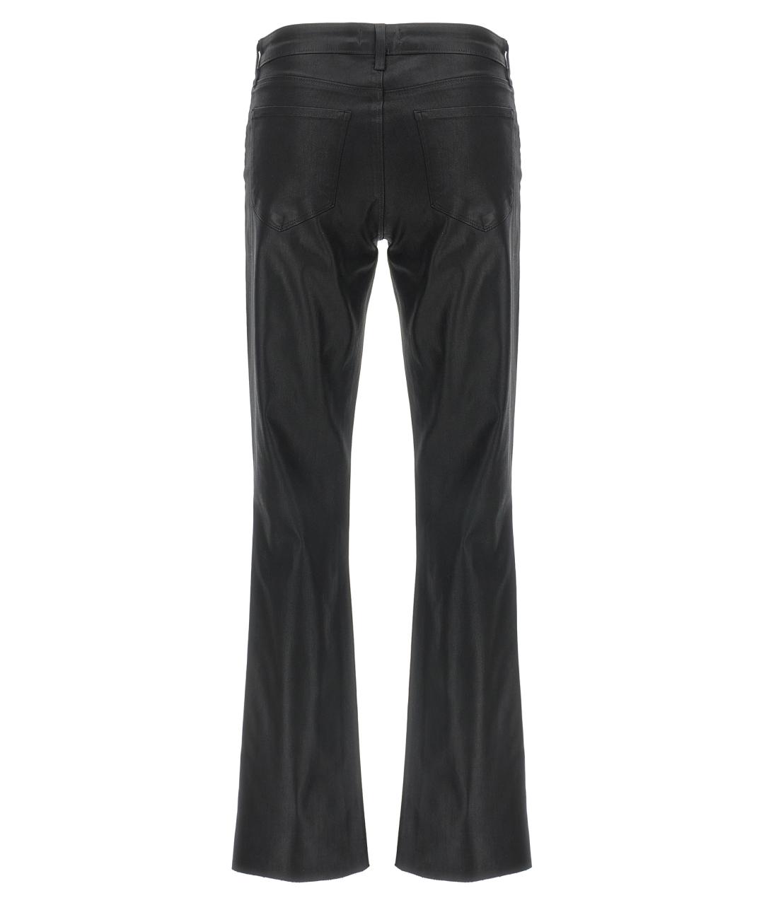 L'AGENCE Черные хлопко-эластановые прямые джинсы, фото 2