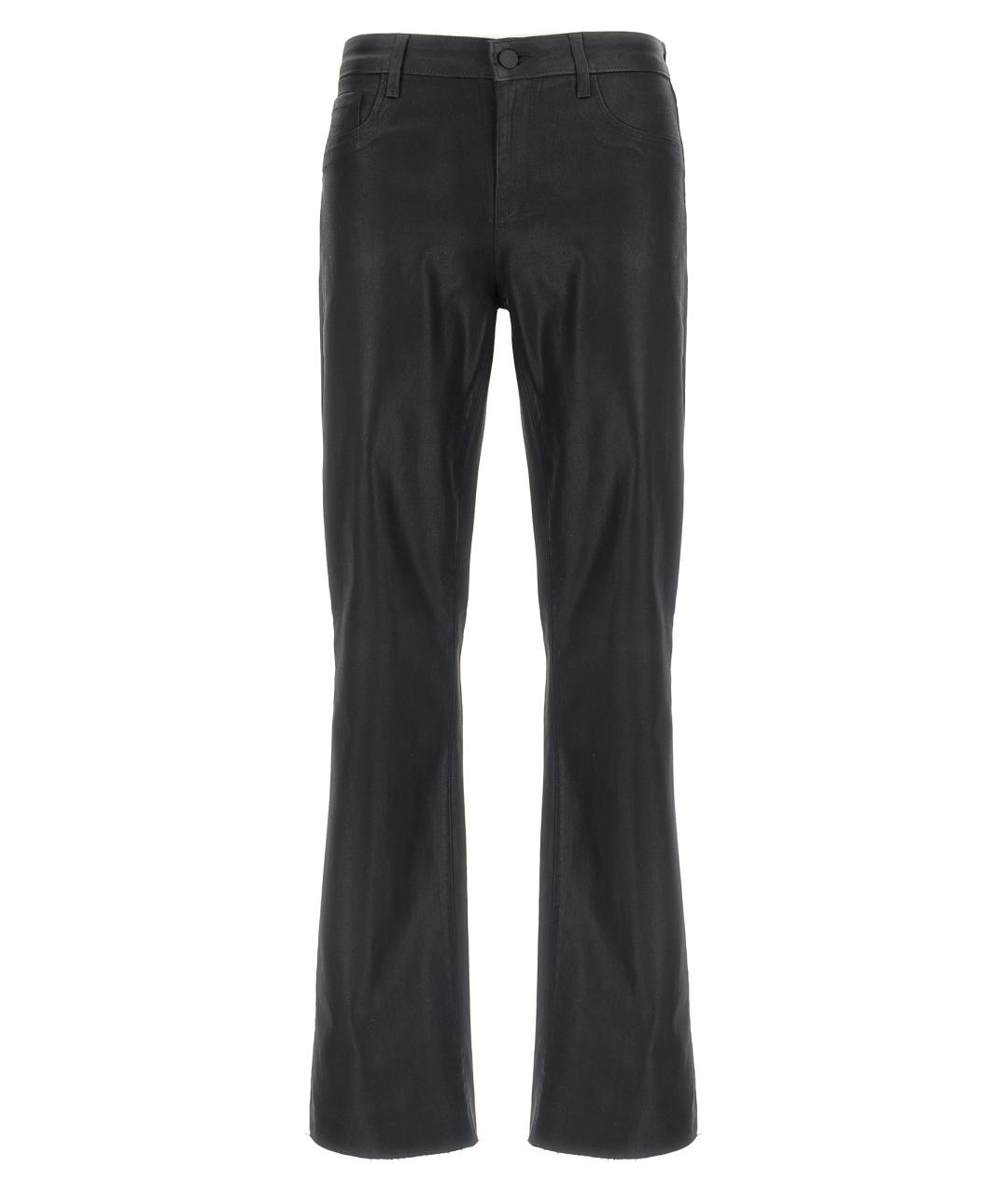 L'AGENCE Черные хлопко-эластановые прямые джинсы, фото 1