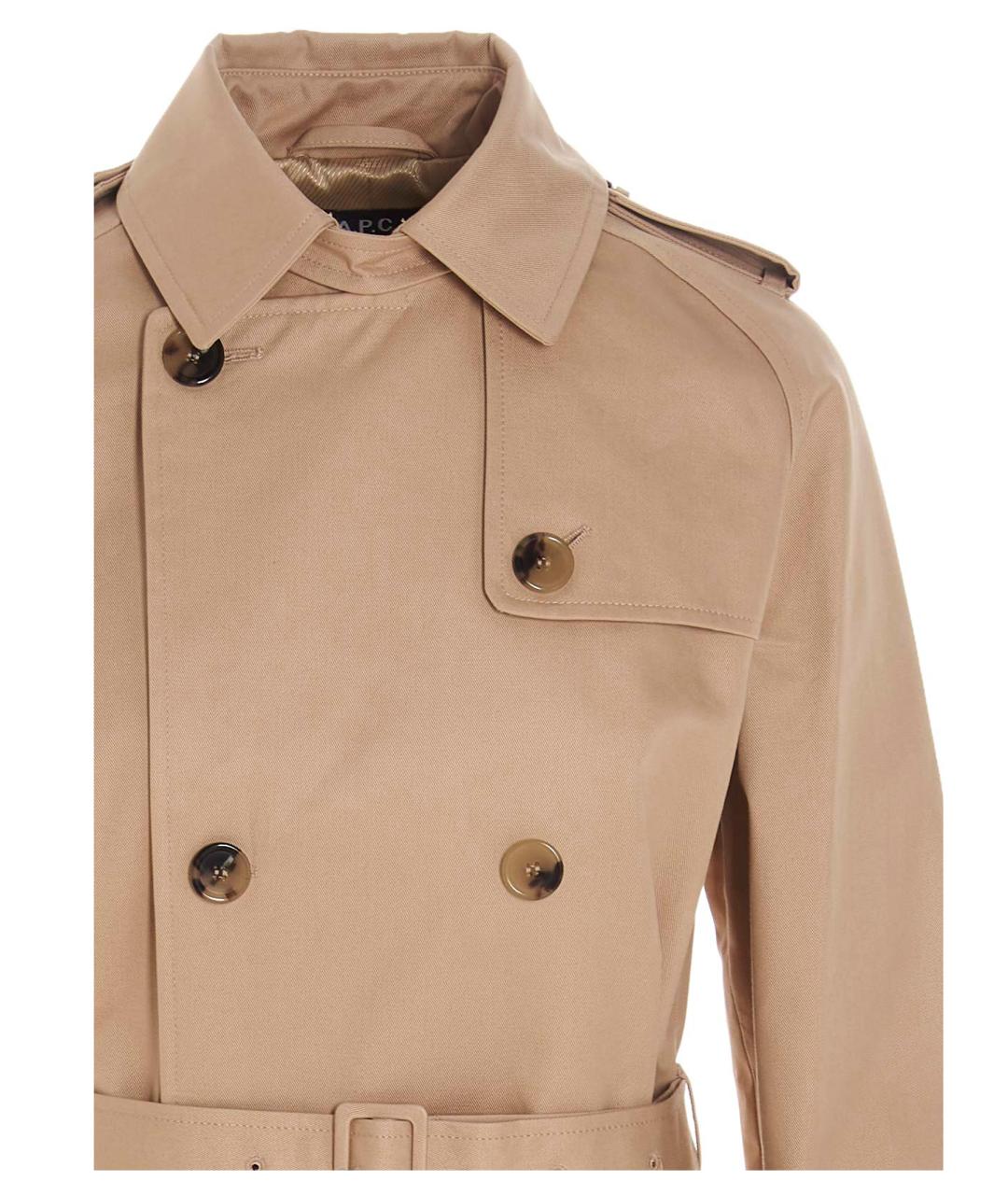 A.P.C. Бежевый хлопковый тренч/плащ, фото 4