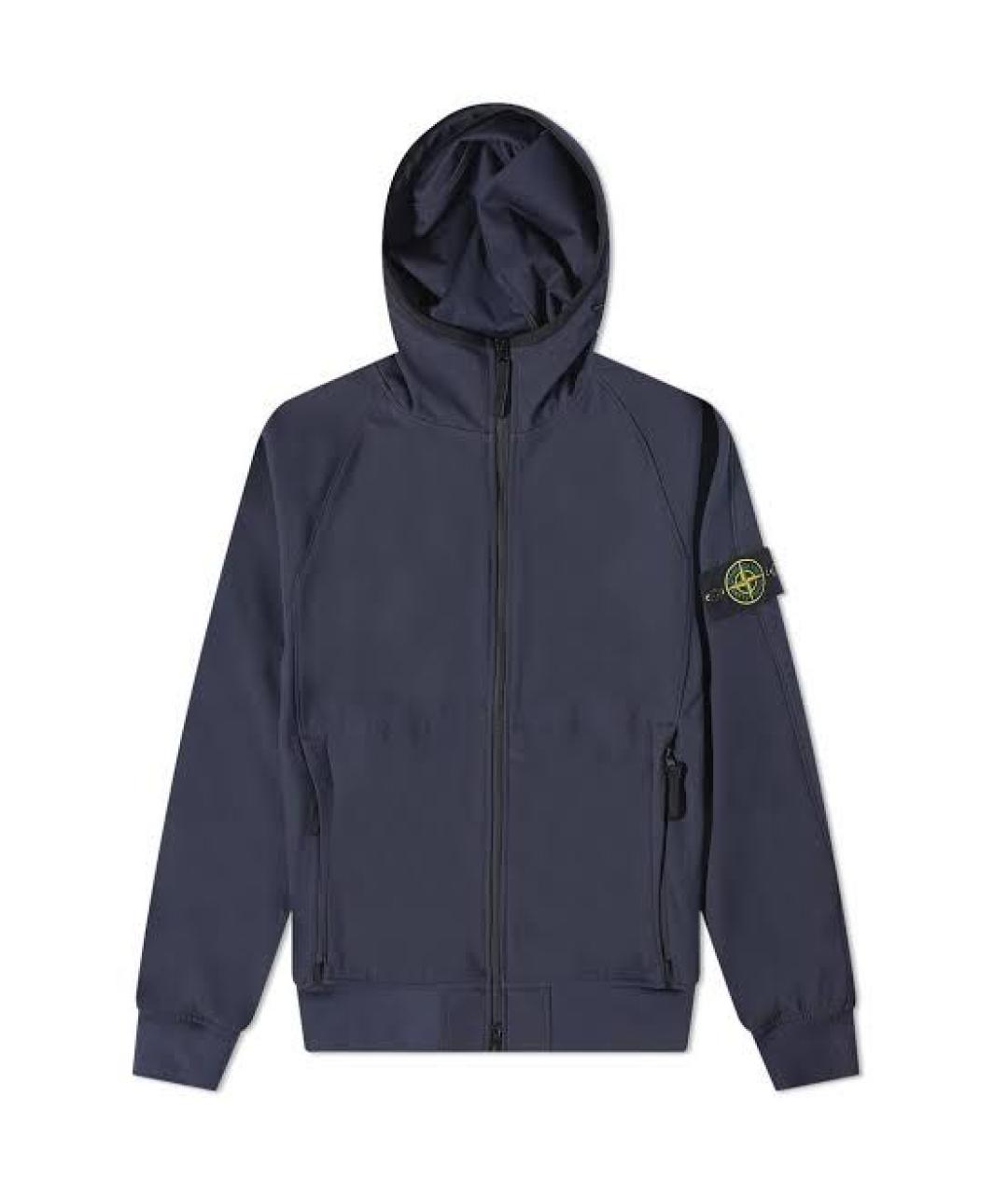 STONE ISLAND Темно-синяя полиэстеровая куртка, фото 5