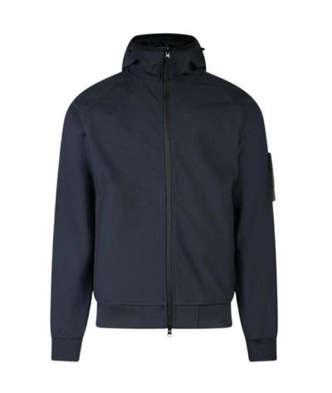 STONE ISLAND Темно-синяя полиэстеровая куртка, фото 6