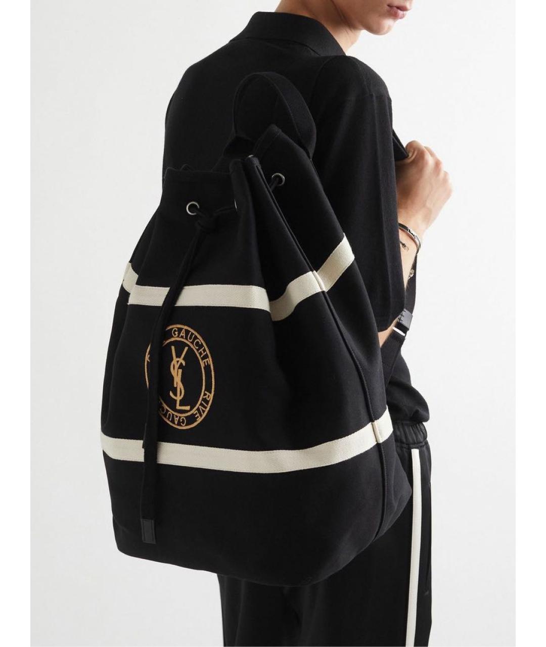 SAINT LAURENT Черный тканевый рюкзак, фото 2