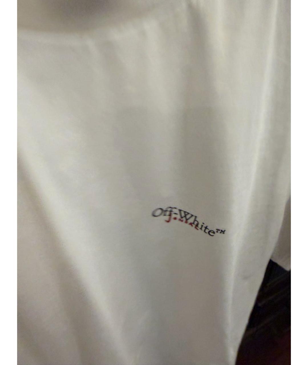 OFF-WHITE Белая хлопковая футболка, фото 5