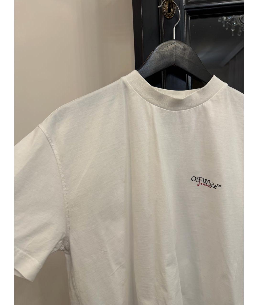 OFF-WHITE Белая хлопковая футболка, фото 9