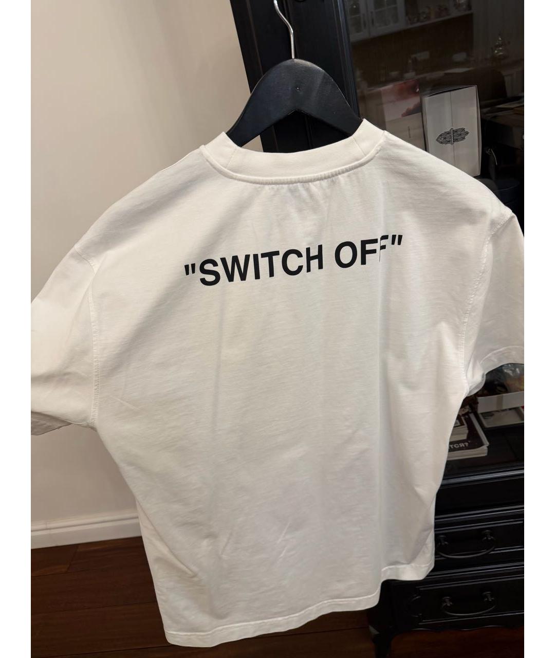 OFF-WHITE Белая хлопковая футболка, фото 2