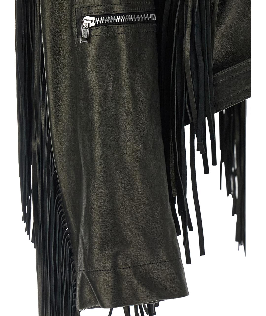 RICK OWENS Черная кожаная куртка, фото 4