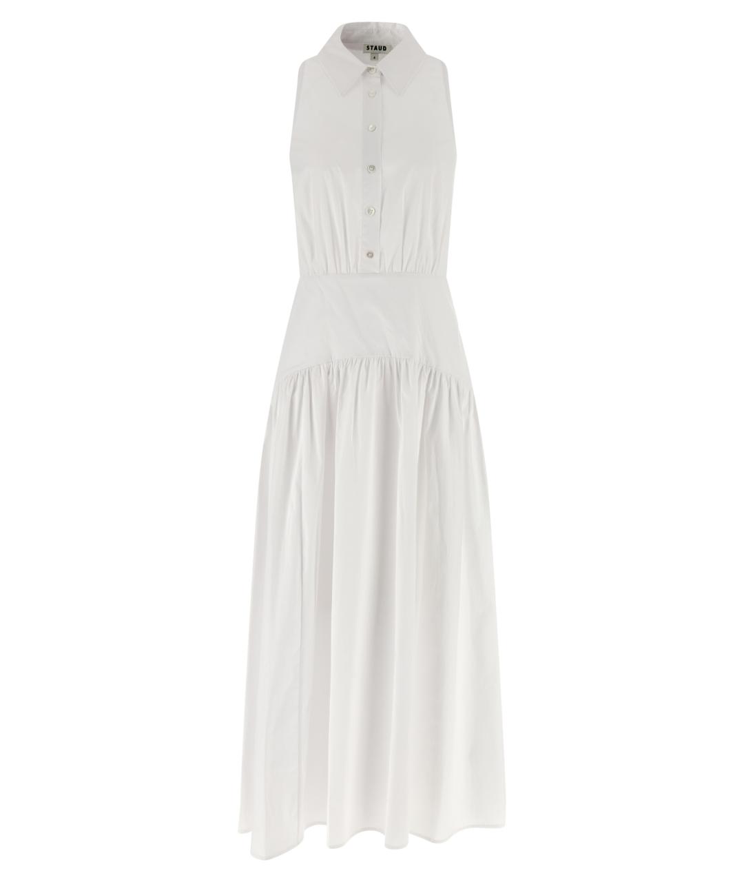 STAUD Белое хлопковое повседневное платье, фото 1
