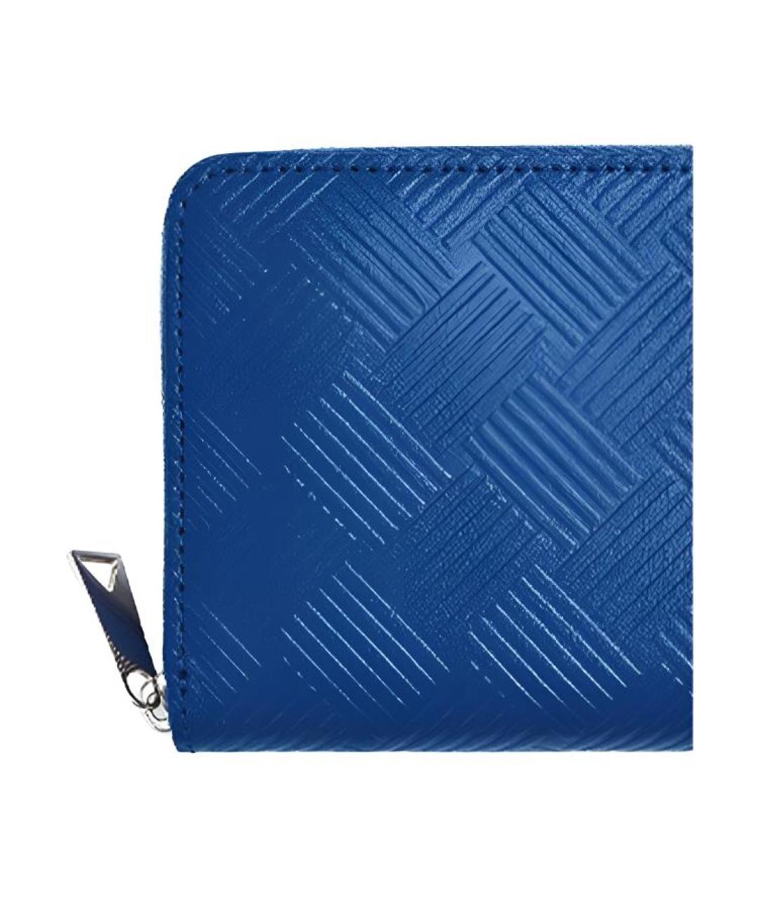 BOTTEGA VENETA Синий кожаный кошелек, фото 4