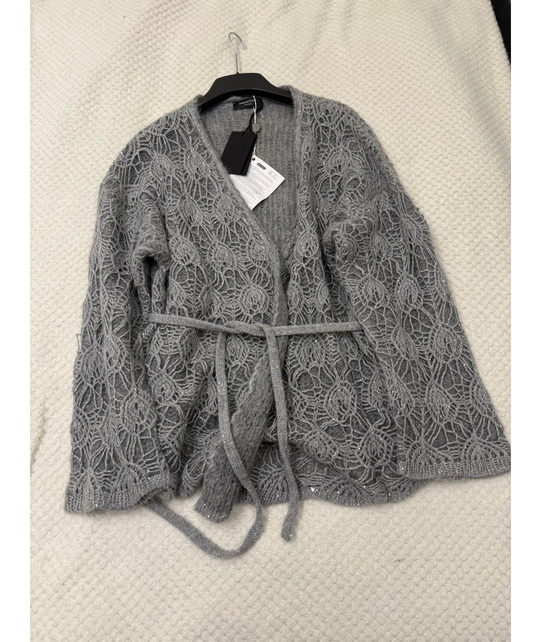 FABIANA FILIPPI Серый шерстяной кардиган, фото 2