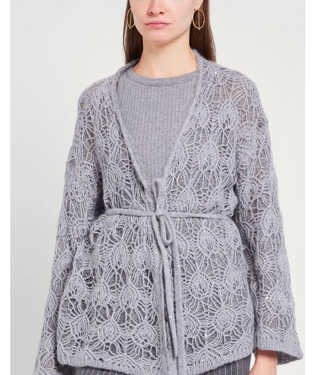 FABIANA FILIPPI Серый шерстяной кардиган, фото 6
