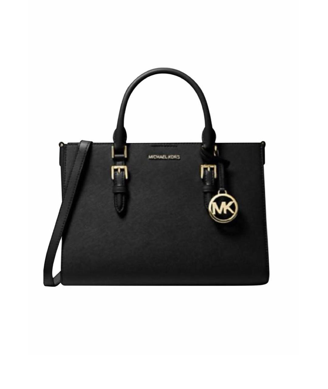 MICHAEL KORS Черная кожаная сумка с короткими ручками, фото 1