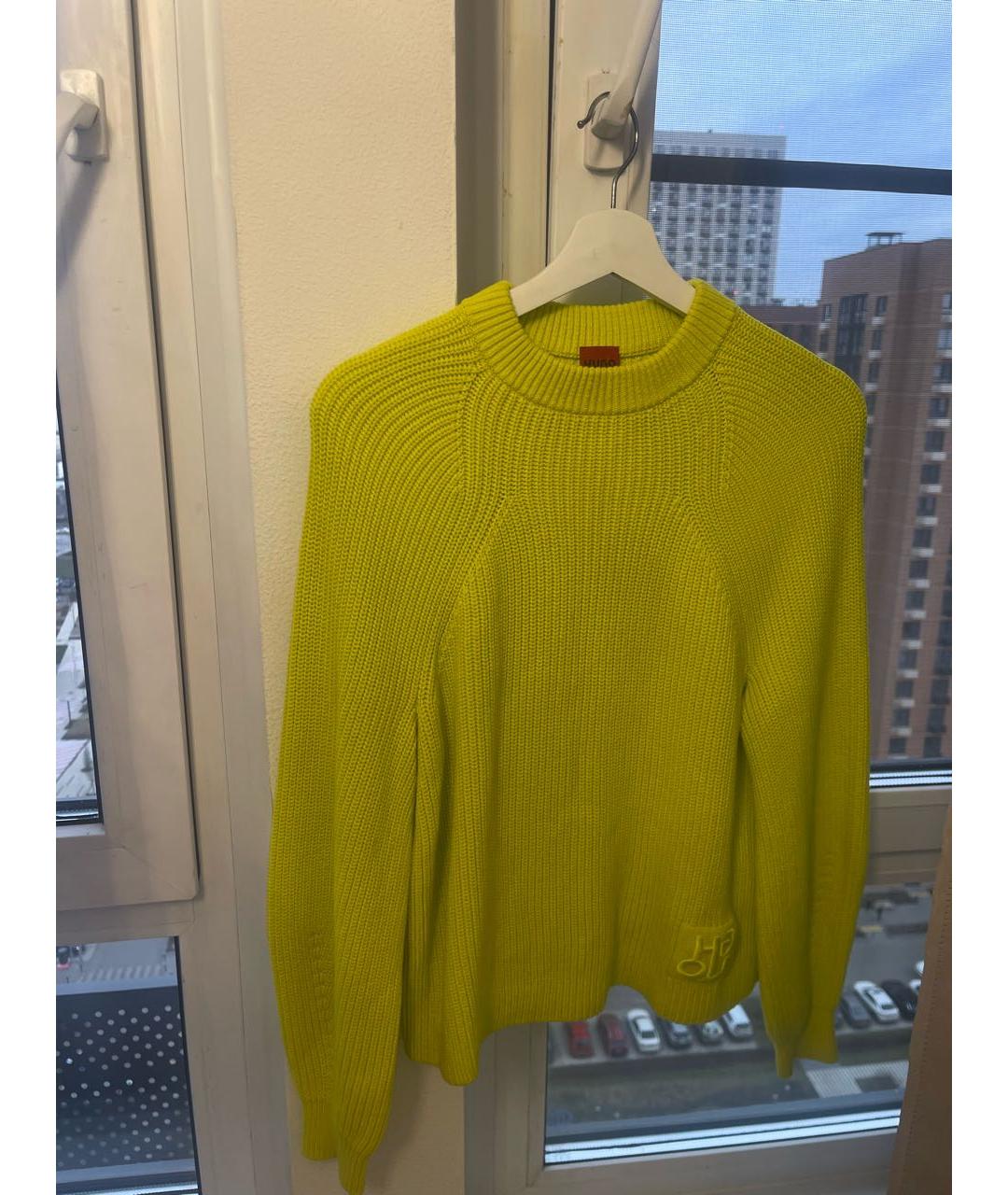 HUGO Желтый джемпер / свитер, фото 2