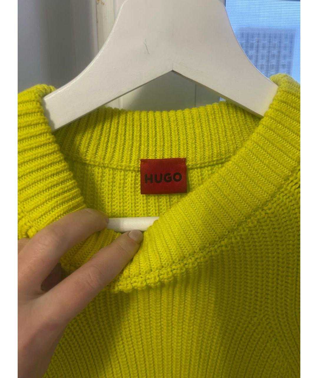 HUGO Желтый джемпер / свитер, фото 3