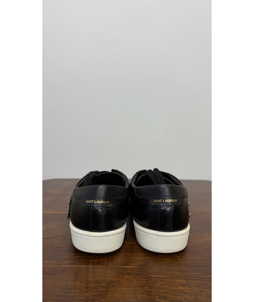 SAINT LAURENT Черные кожаные кеды, фото 4