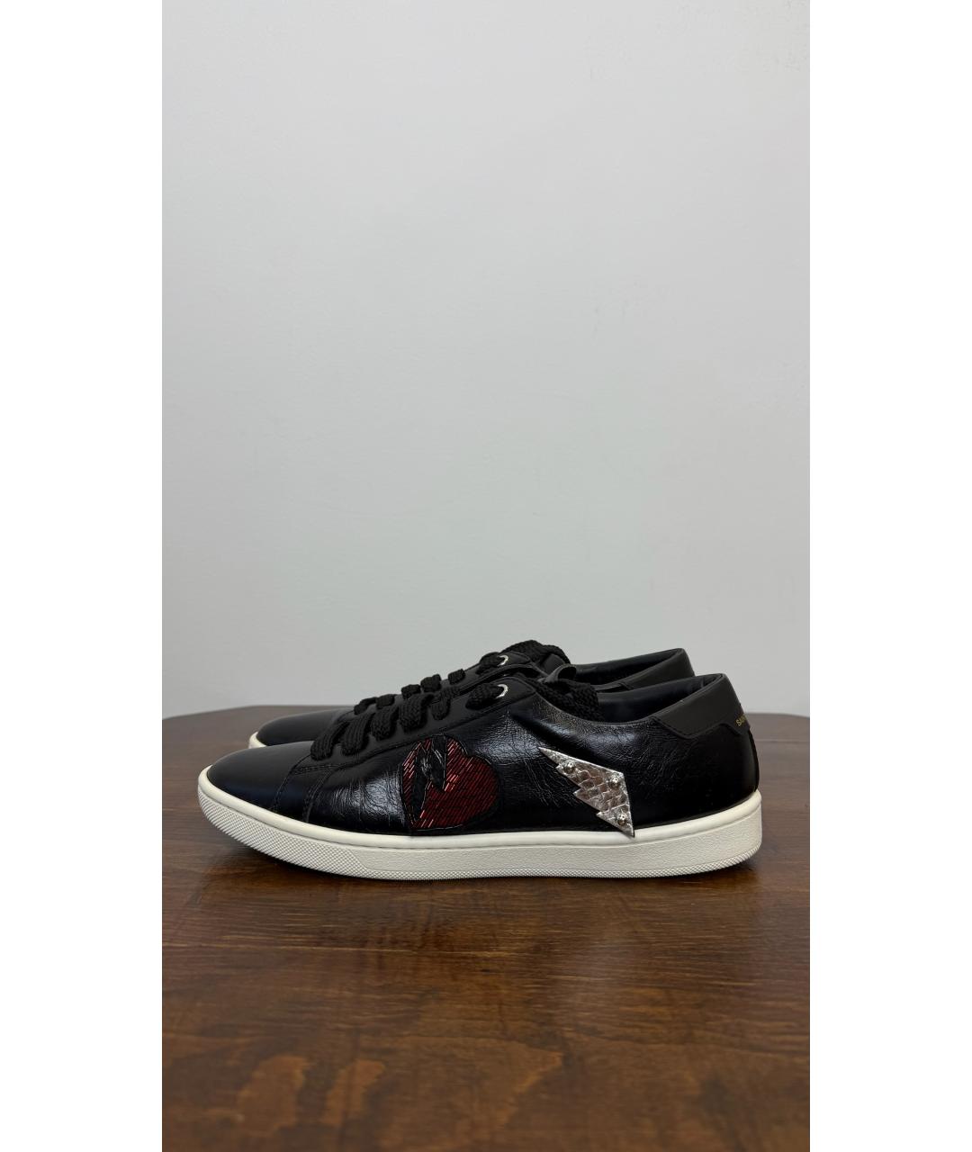 SAINT LAURENT Черные кожаные кеды, фото 6