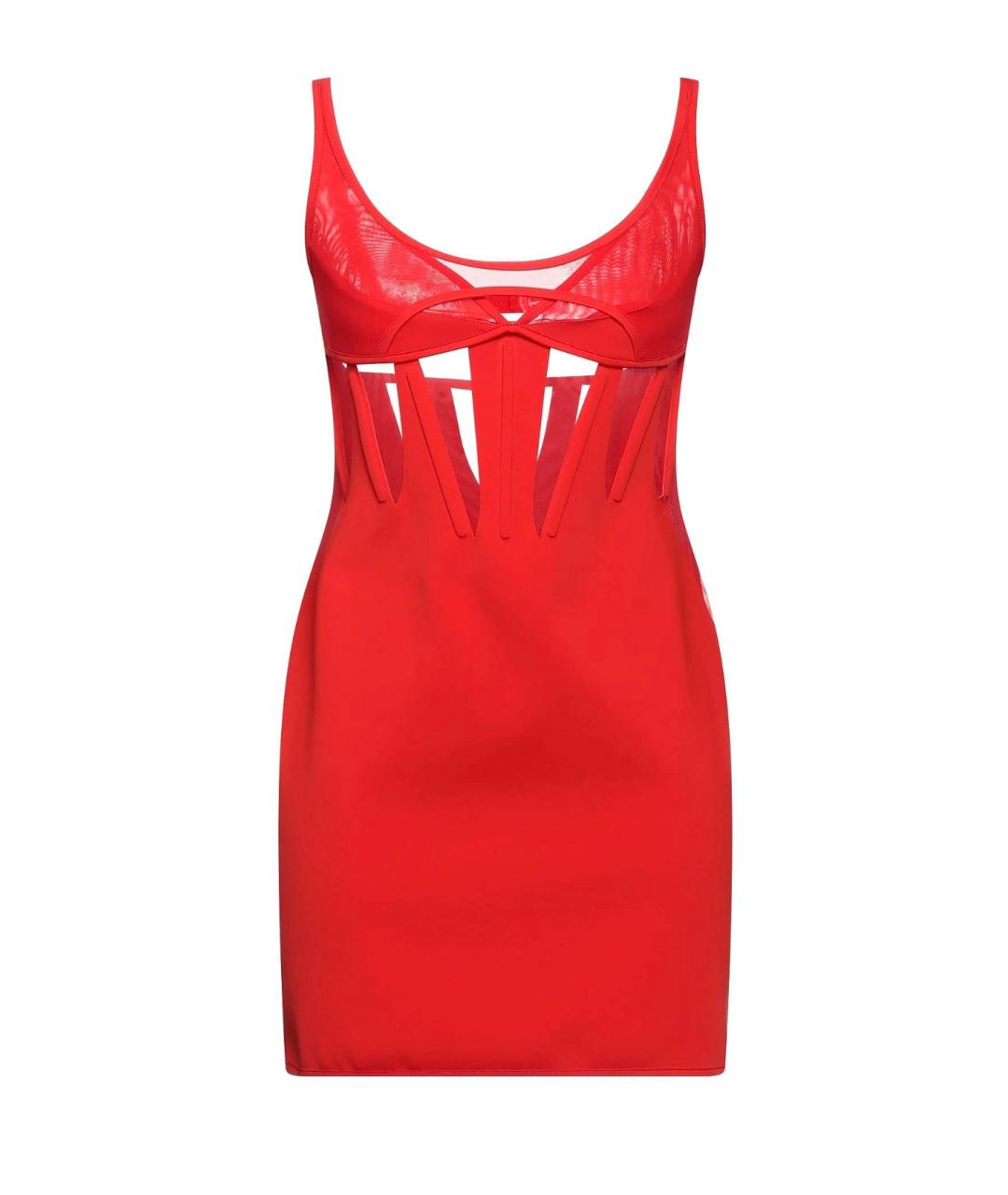 MUGLER Красное полиамидовое коктейльное платье, фото 4