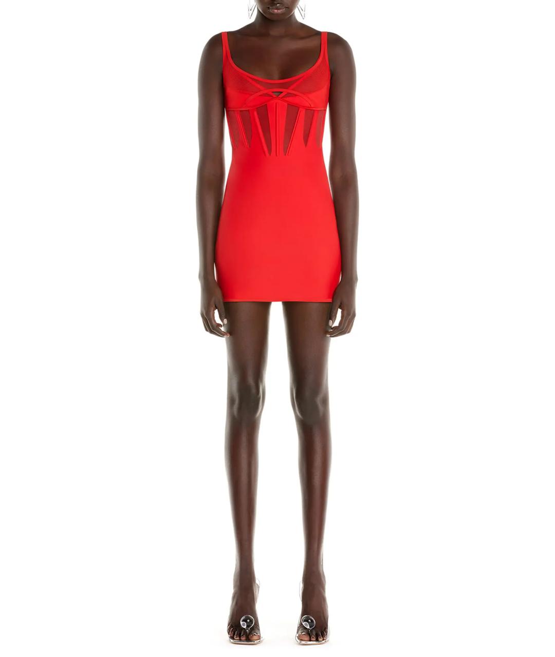 MUGLER Красное полиамидовое коктейльное платье, фото 2