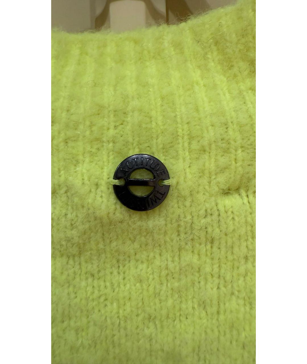 TWIN-SET Желтый полиамидовый джемпер / свитер, фото 2