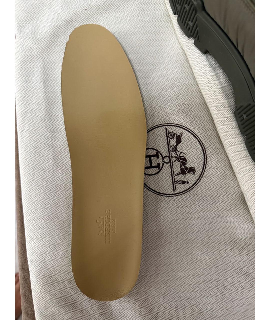 HERMES Хаки синтетические ботинки, фото 4