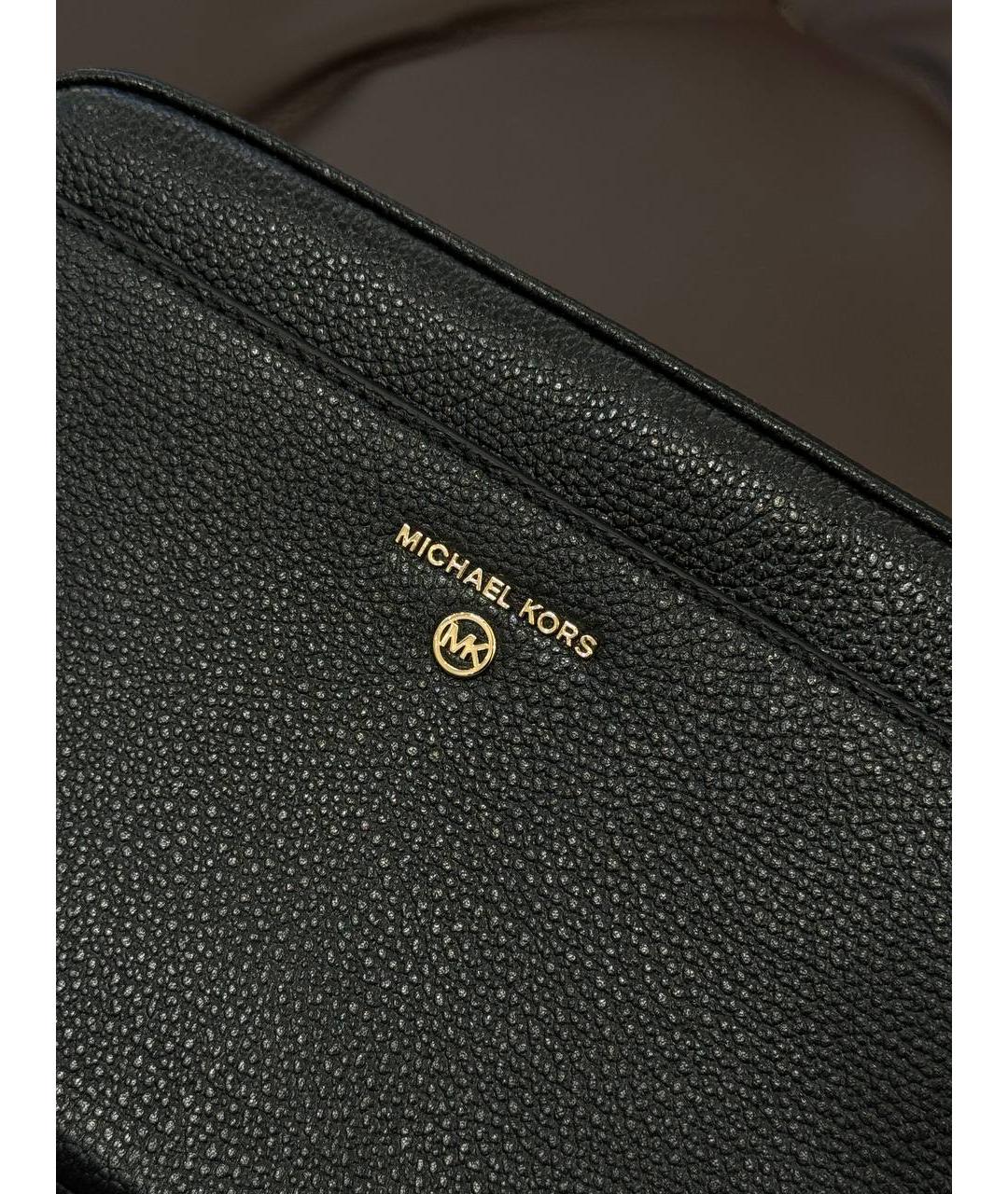 MICHAEL KORS Черная кожаная сумка через плечо, фото 5