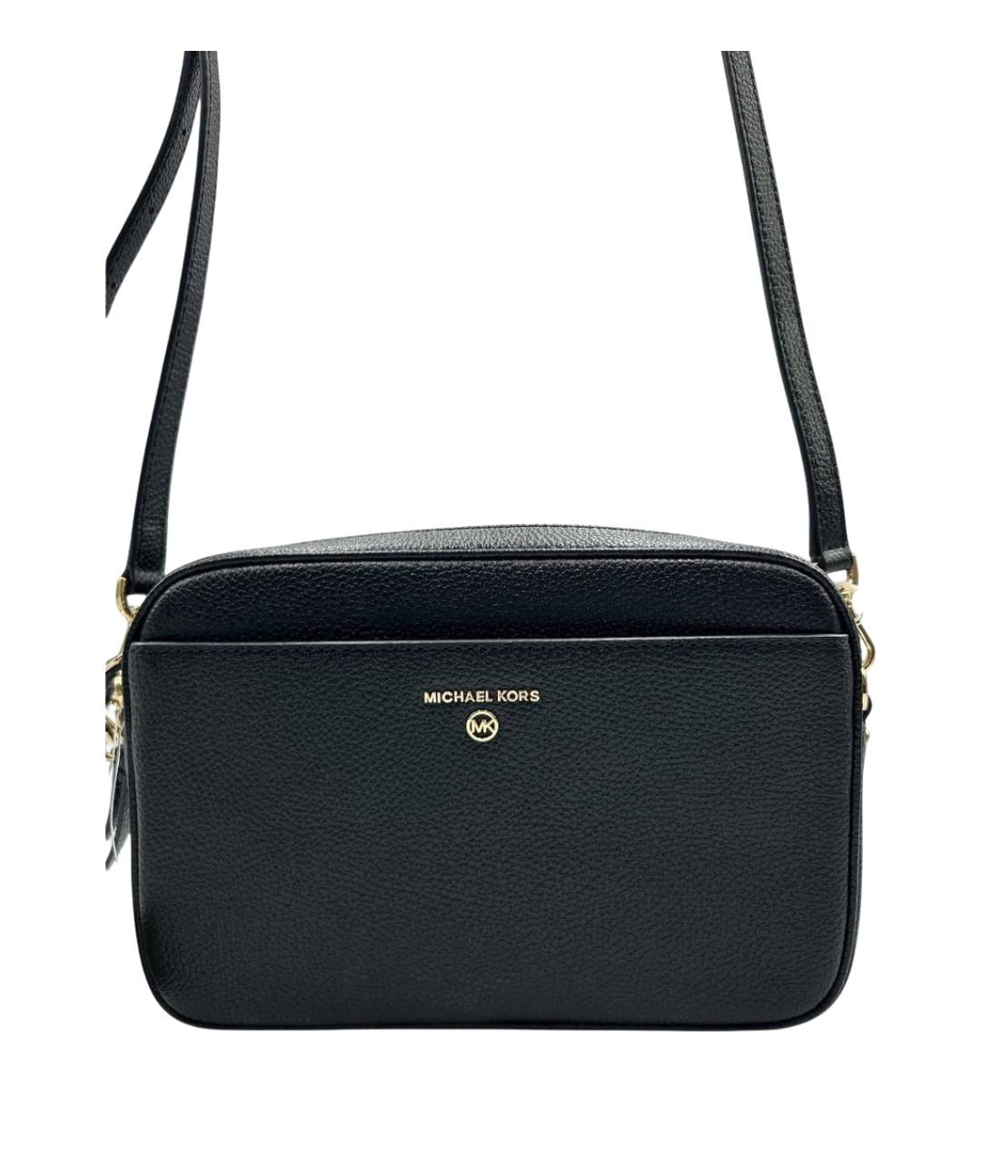 MICHAEL KORS Черная кожаная сумка через плечо, фото 1