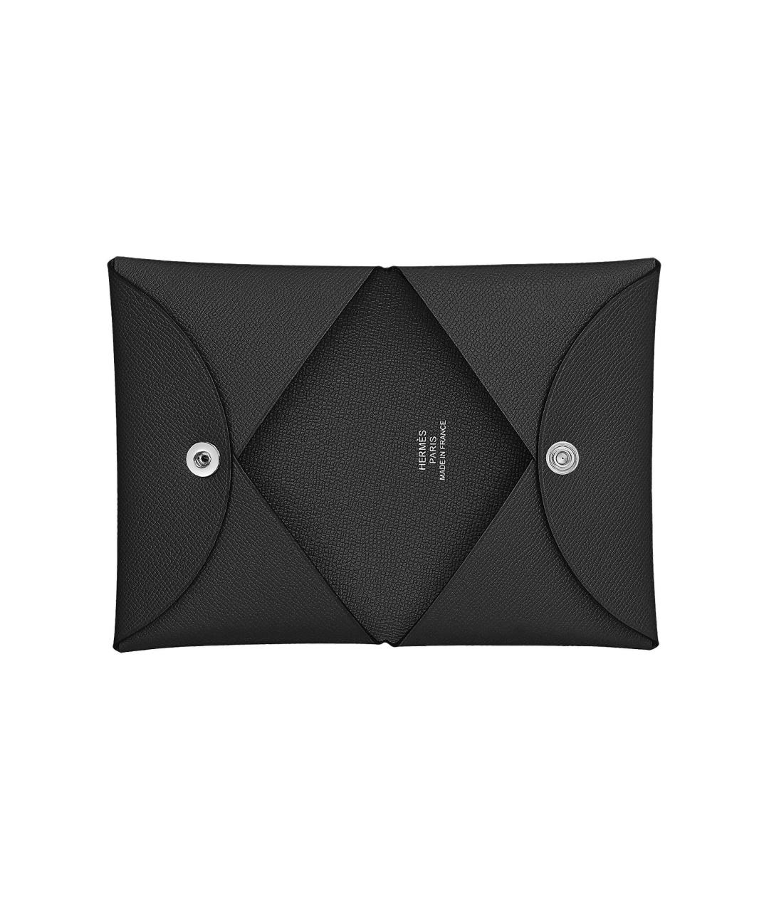 HERMES Черный кожаный кардхолдер, фото 2