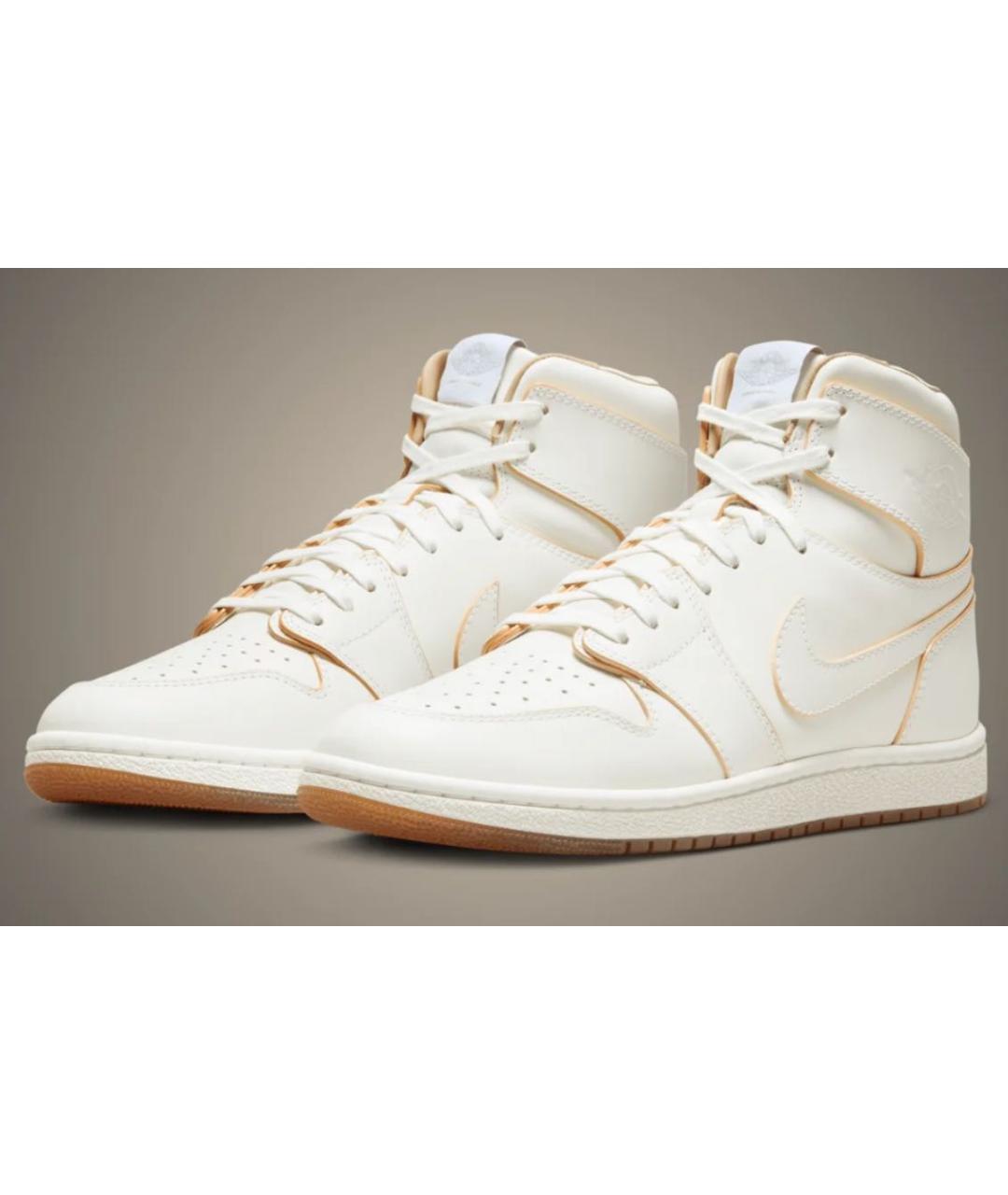 NIKE Белые кожаные высокие кроссовки / кеды, фото 2