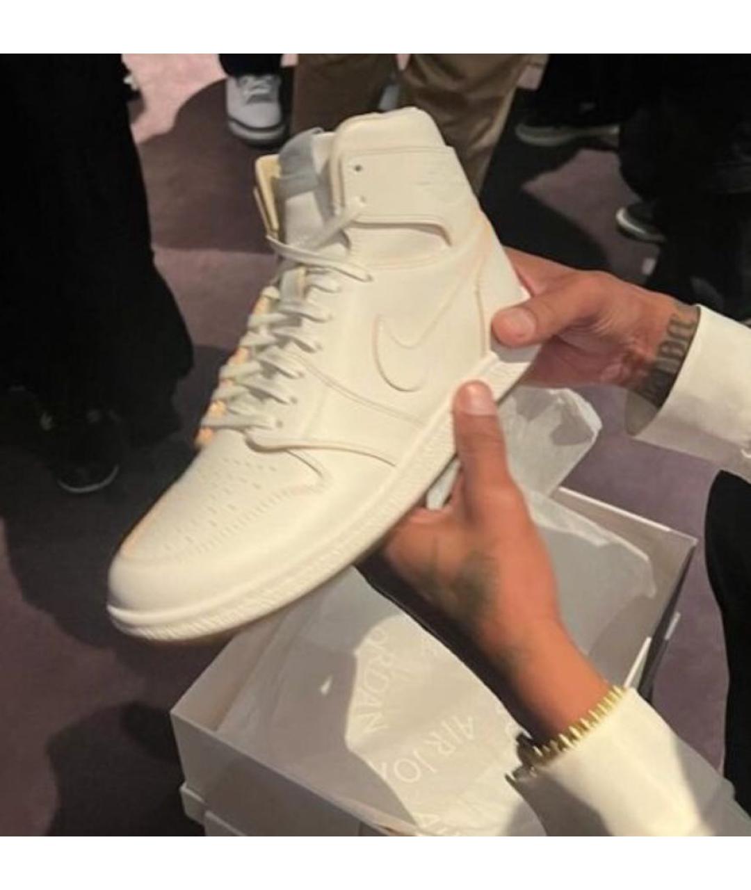 NIKE Белые кожаные высокие кроссовки / кеды, фото 5