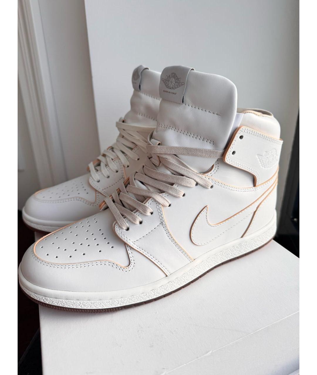 NIKE Белые кожаные высокие кроссовки / кеды, фото 3