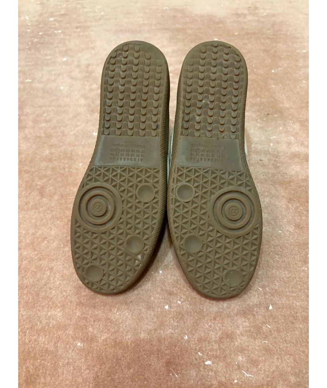 MAISON MARGIELA Бежевые кожаные низкие кроссовки / кеды, фото 5