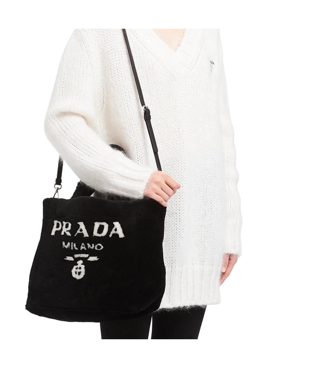 PRADA Черная тканевая сумка через плечо, фото 5